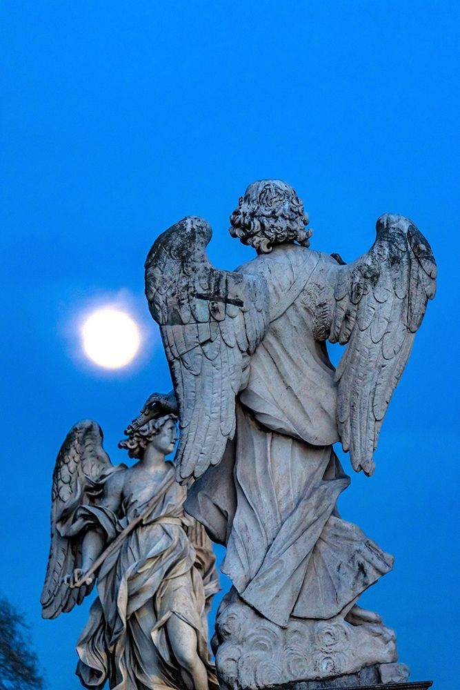 Moon Bernini Angels Castel Ponte Sant Angelo-Rome-Italy Gian Lorenzo Bernini art print by William Perry for $57.95 CAD