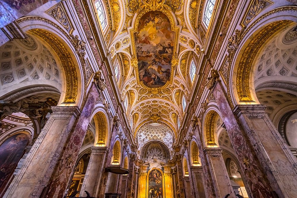 Tall Arches Nave Saint Louis of French Basilica Church-Rome-Italy art print by William Perry for $57.95 CAD