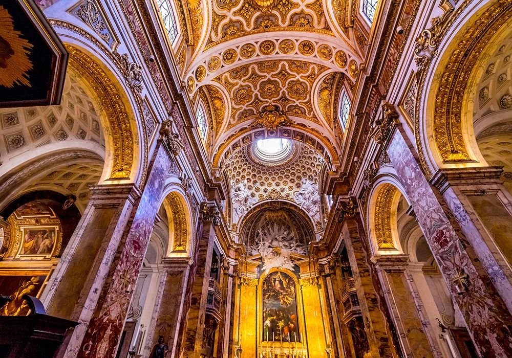 Tall Arches Nave Saint Louis of French Basilica Church-Rome-Italy art print by William Perry for $57.95 CAD