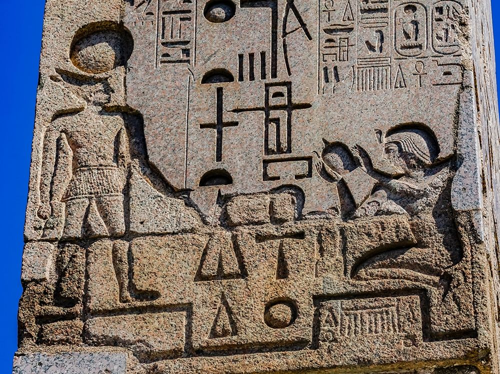Egyptian Figures Hieroglyphics Obelisk Piazza Popolo-Rome-Italy art print by William Perry for $57.95 CAD