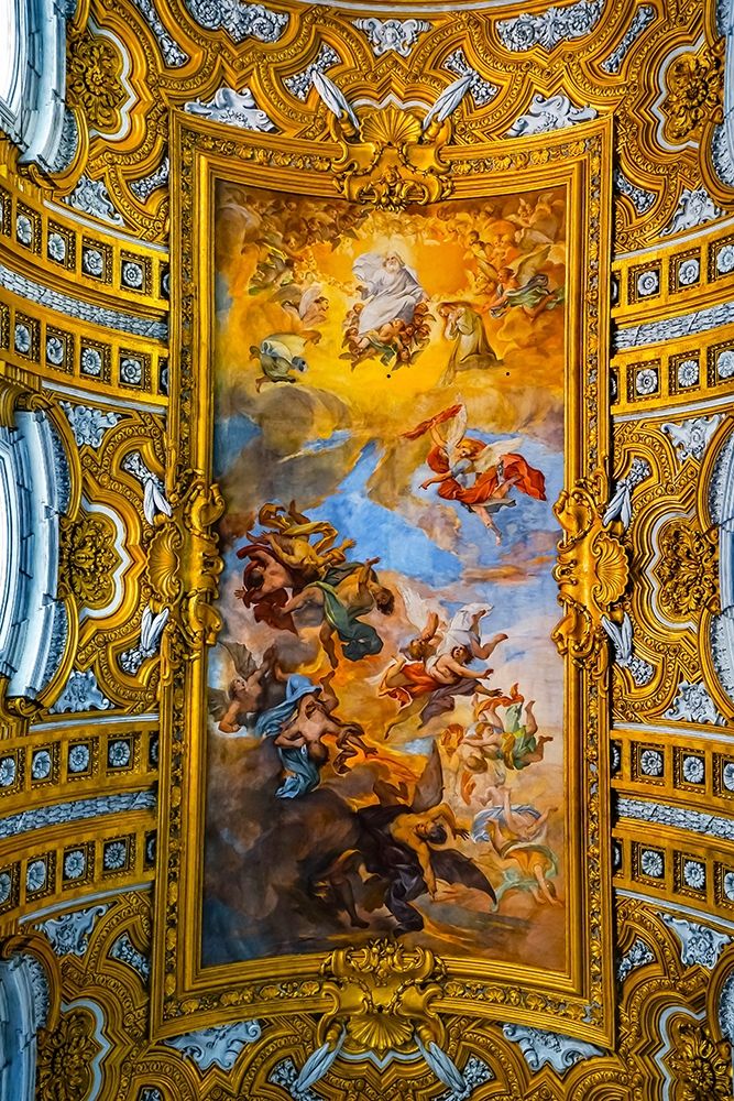 Ceiling God Fresco Basilica Saint Ambrogio Carlo al Corso Basilica Church-Rome-Italy art print by William Perry for $57.95 CAD