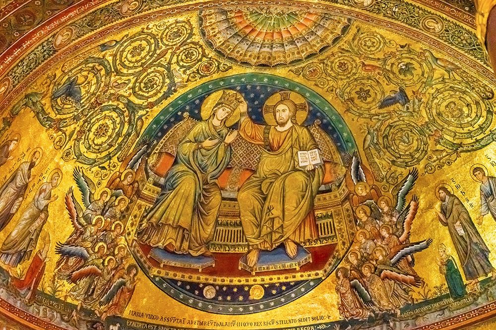 Coronation of Mary and Jesus mosaic Santa Maria Maggiore-Rome-Italy art print by William Perry for $57.95 CAD