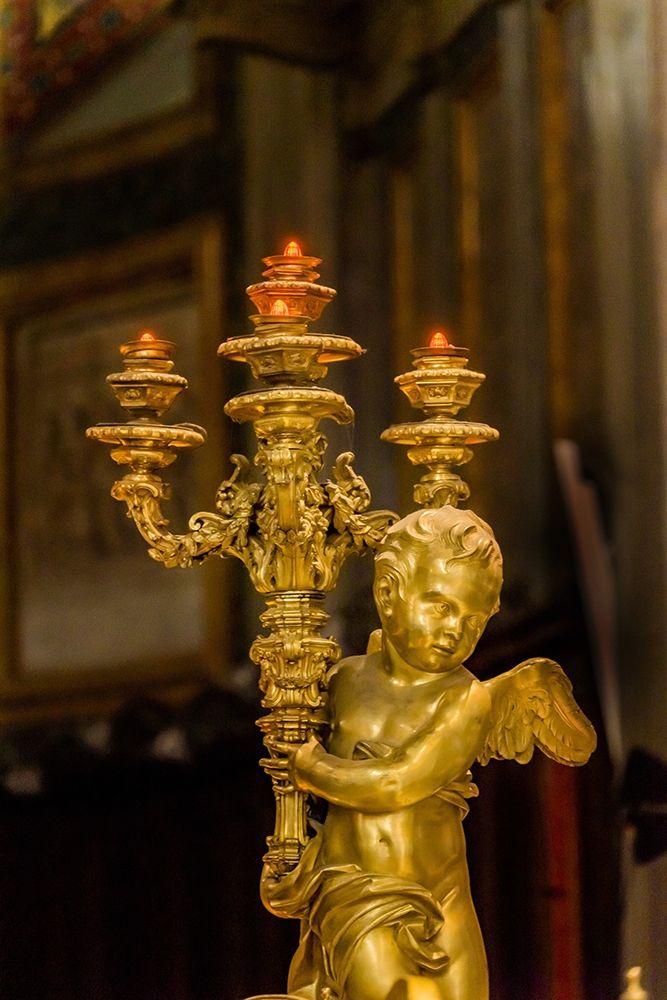 Golden angel statue Santa Maria Maggiore-Rome-Italy Built 422-432-in honor of Virgin Mary art print by William Perry for $57.95 CAD