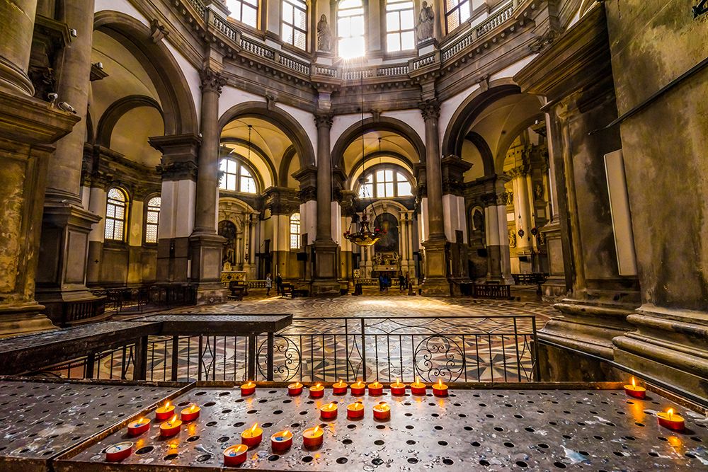 Candles-Santa Maria della Salute Church-Venice-Italy-Competed in 1681 art print by William Perry for $57.95 CAD