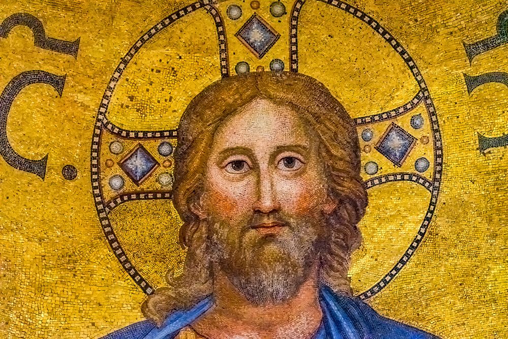 Ancient Jesus Mosaic, Papal Basilica of Saint Paul, Rome, Italy. art print by William Perry for $57.95 CAD