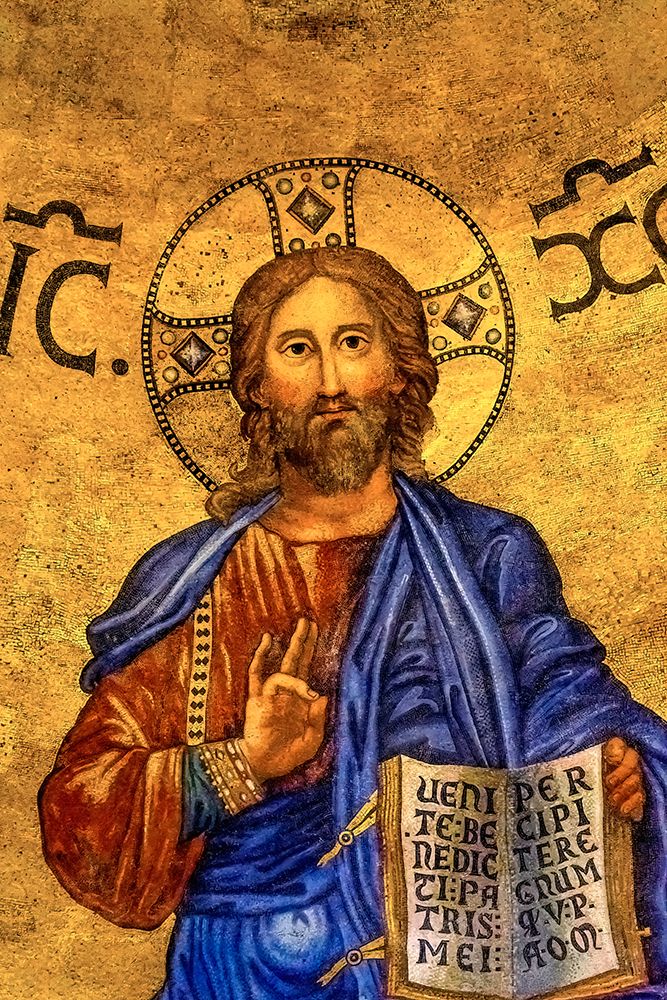 Ancient Jesus Mosaic, Papal Basilica of Saint Paul, Rome, Italy.. art print by William Perry for $57.95 CAD