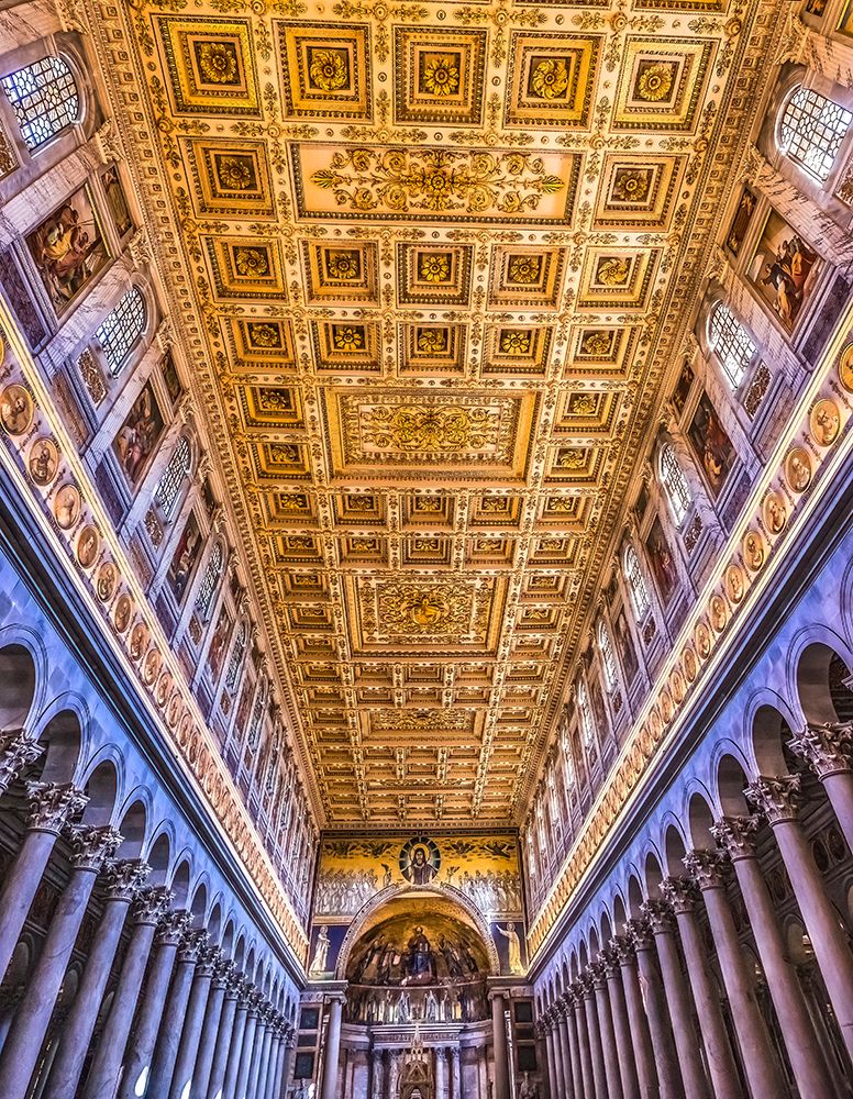 Long columns, Papal Basilica of Saint Paul, Rome, Italy.. art print by William Perry for $57.95 CAD