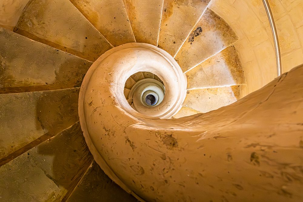 Malta, Mosta. The Rotunda of Mosta. Spiral staircase to the gallery inside the dome. art print by Emily M. Wilson for $57.95 CAD