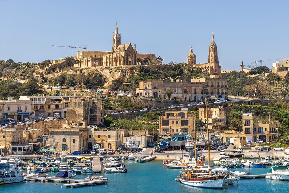 Malta, Gozo Island, town of Mgarr from the harbor. art print by Emily M. Wilson for $57.95 CAD