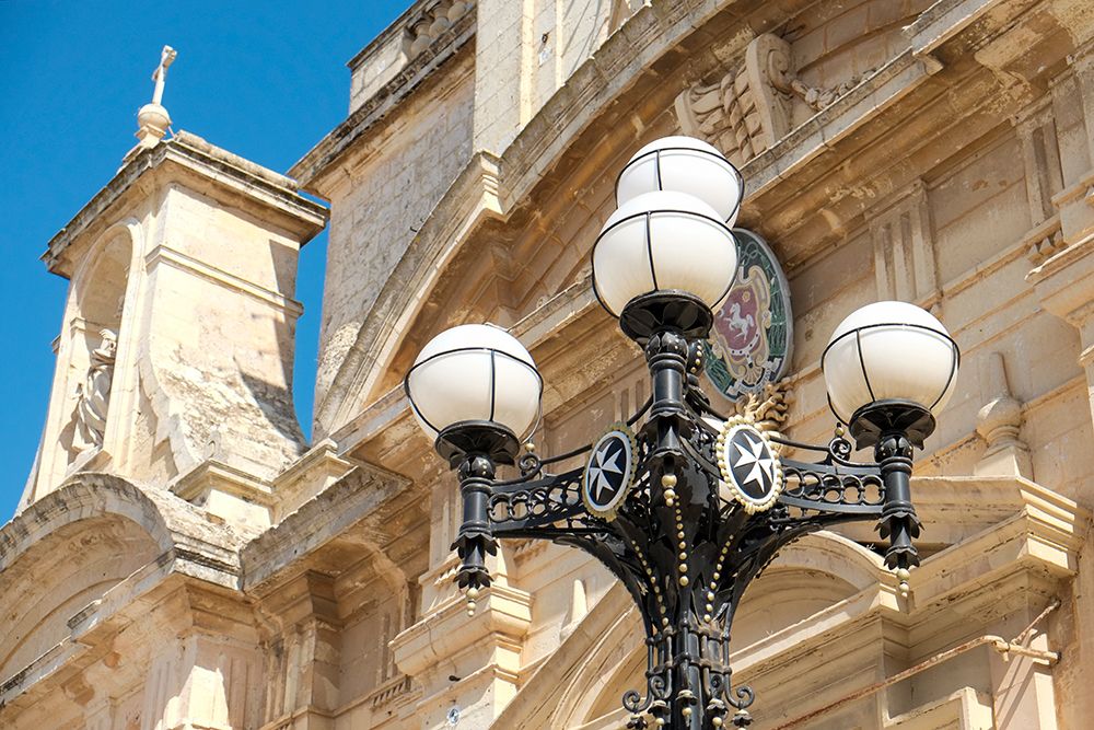Rabat, Malta. Old street lamp in front of the Basilica of St. Pauls art print by Julien McRoberts for $57.95 CAD