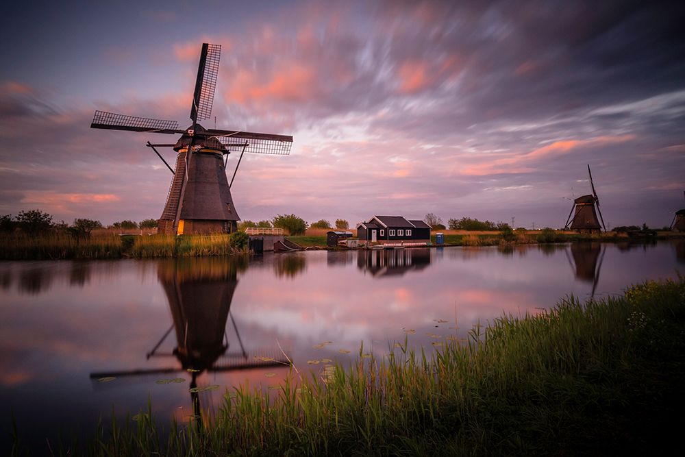 Europe-The Netherlands-Kinderdijk windmills at sunset art print by Jaynes Gallery for $57.95 CAD