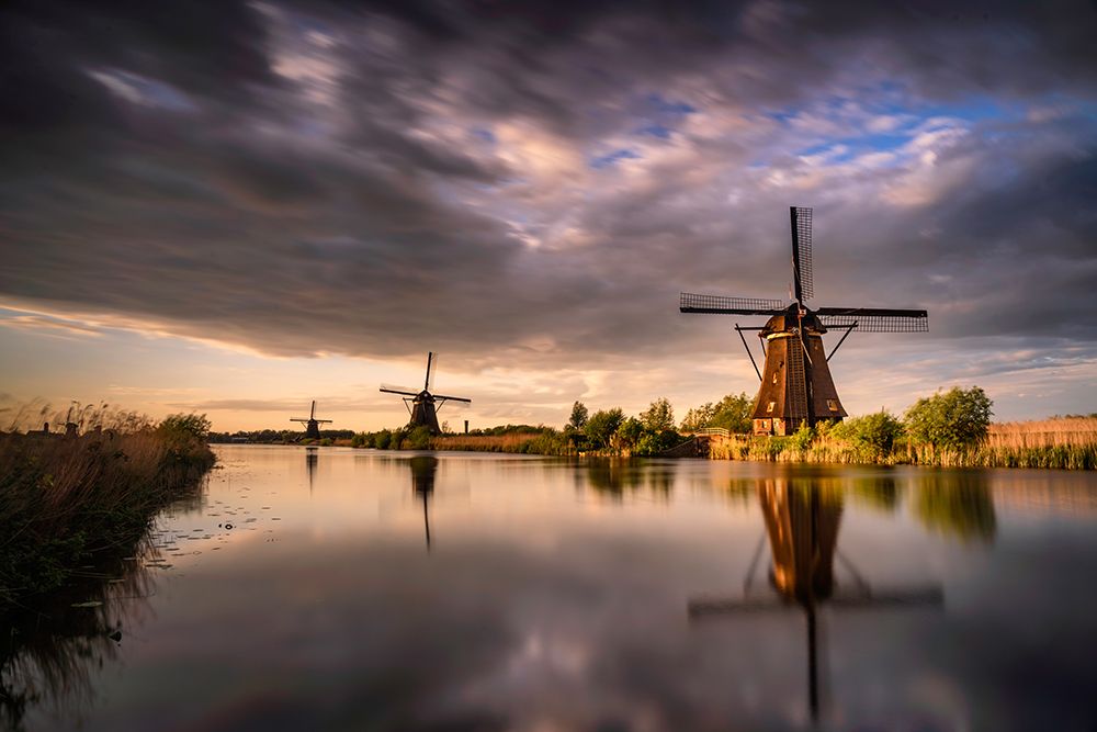 Europe-The Netherlands-Kinderdijk windmills at sunset art print by Jaynes Gallery for $57.95 CAD