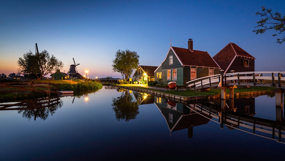 Europe-The Netherlands-Zaandam-Zaanse Schans at sunset art print by Jaynes Gallery for $57.95 CAD