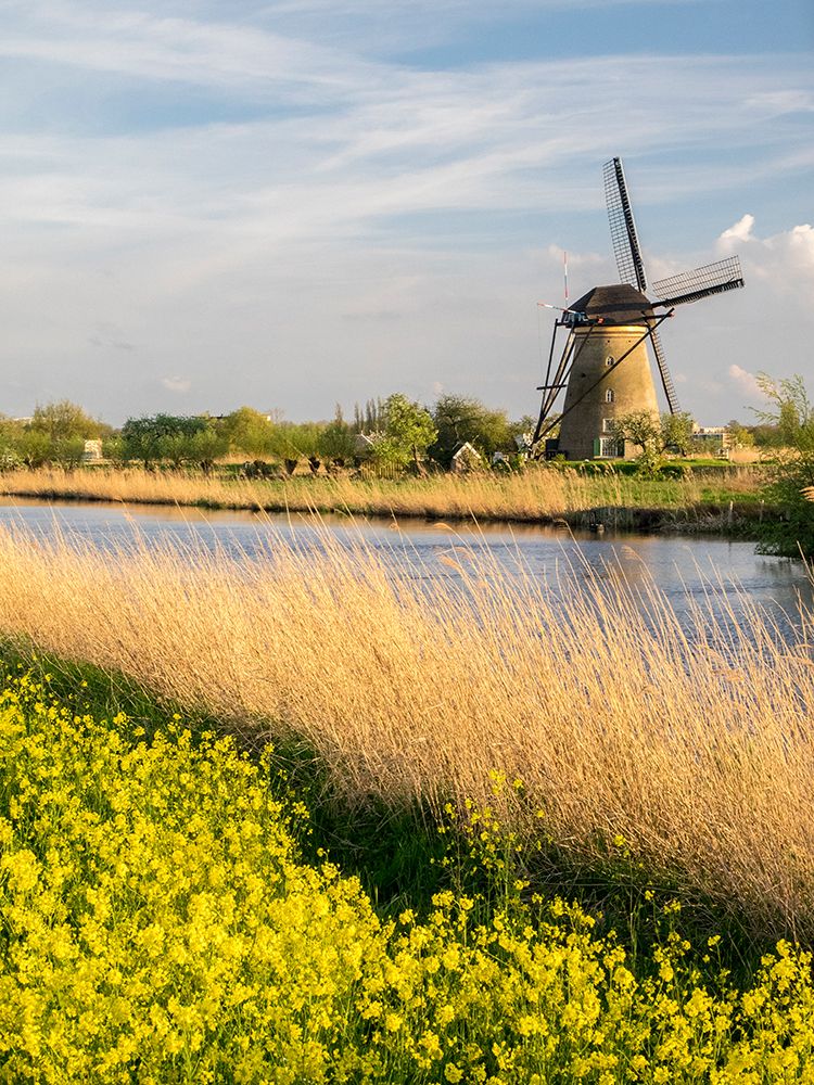 Netherland-Kinderdijk. Windmills along the canal. art print by Julie Eggers for $57.95 CAD