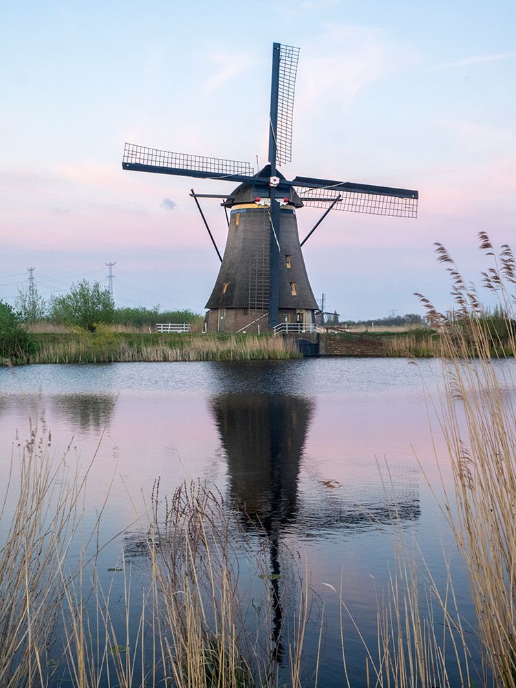 Netherland-Kinderdijk. Windmills along the canal. art print by Julie Eggers for $57.95 CAD