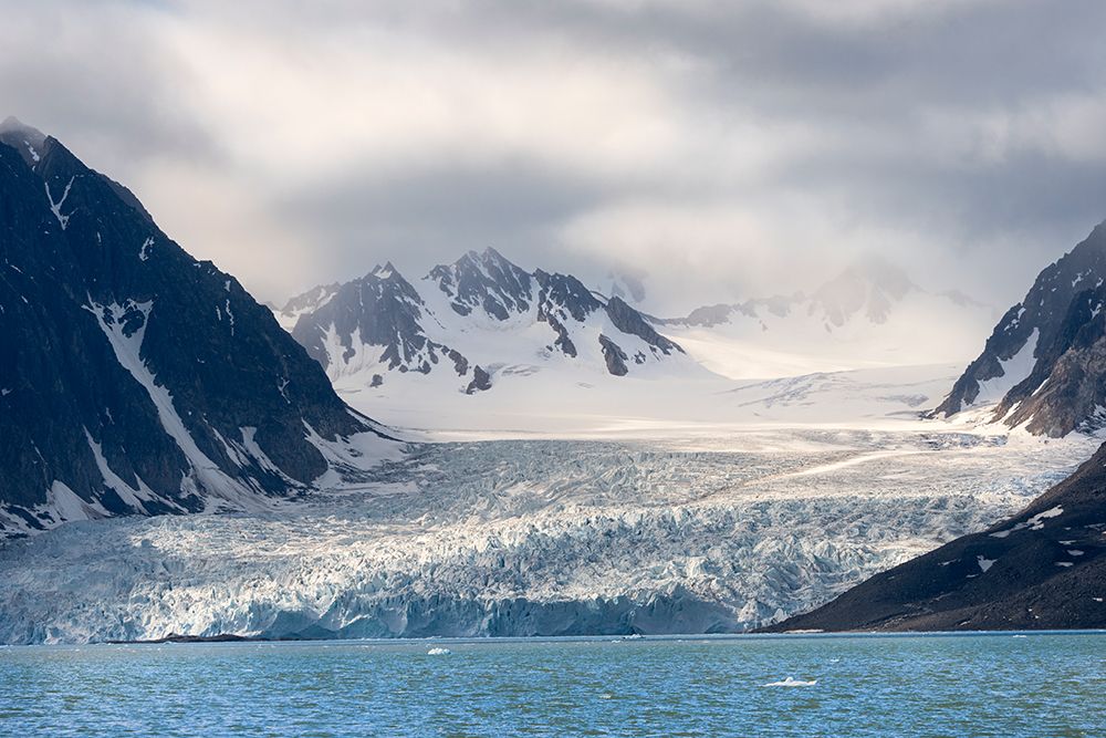 Norway, Svalbard. Monacobreen Glacier, a tidewater glacier,  finds the ocean in northern Svalbard art print by Jaynes Gallery for $57.95 CAD