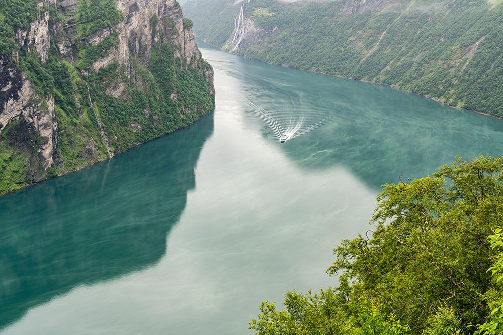 Norway. Tourist ship navigates fjord. art print by Jaynes Gallery for $57.95 CAD