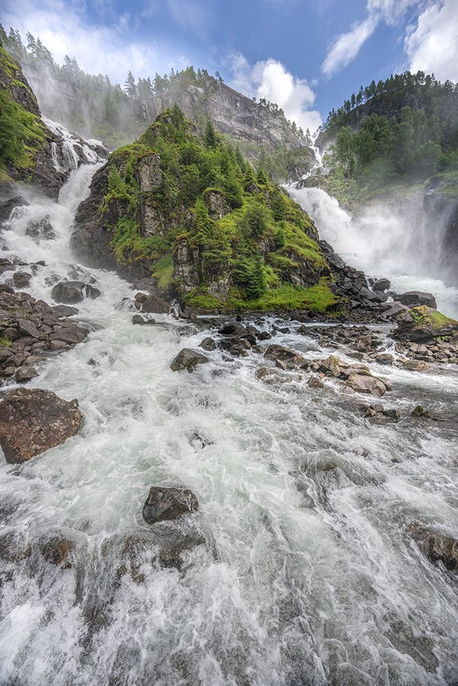 Norway, Vestland. Landscape with Latefossen waterfall. art print by Jaynes Gallery for $57.95 CAD