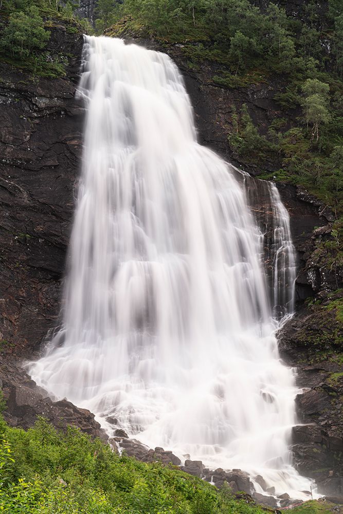 Norway. Fossen Bratte waterfall cascades down cliff. art print by Jaynes Gallery for $57.95 CAD
