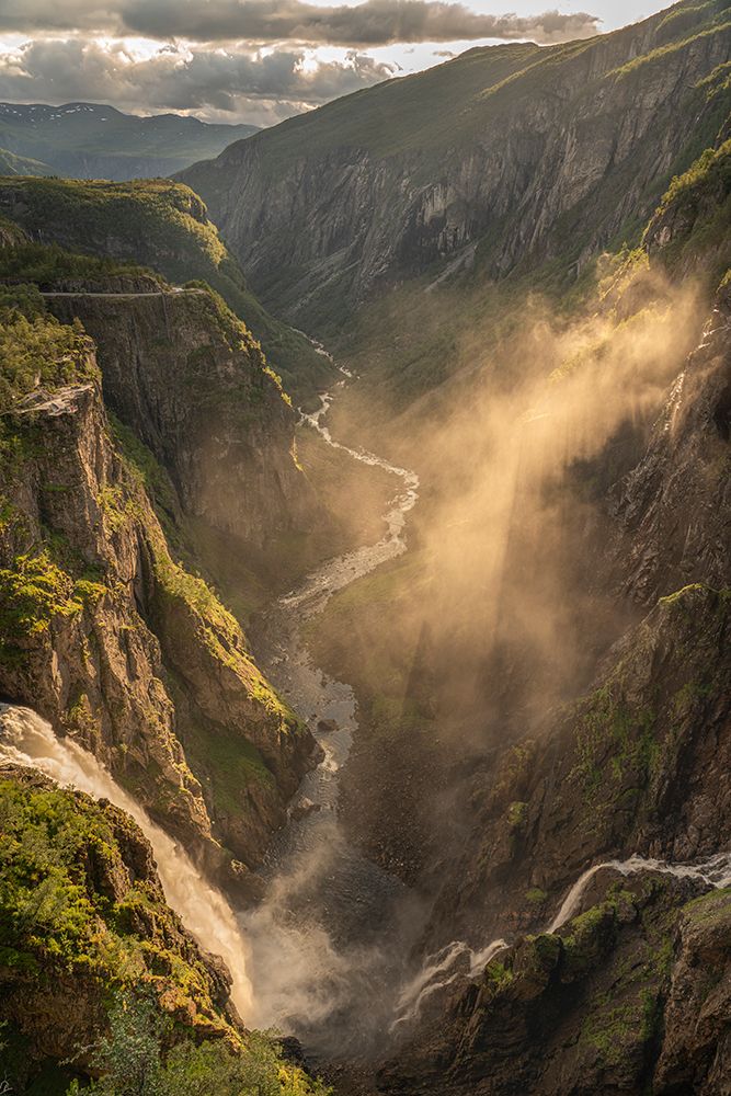Norway. Sunset on Voringsfossen waterfall. art print by Jaynes Gallery for $57.95 CAD