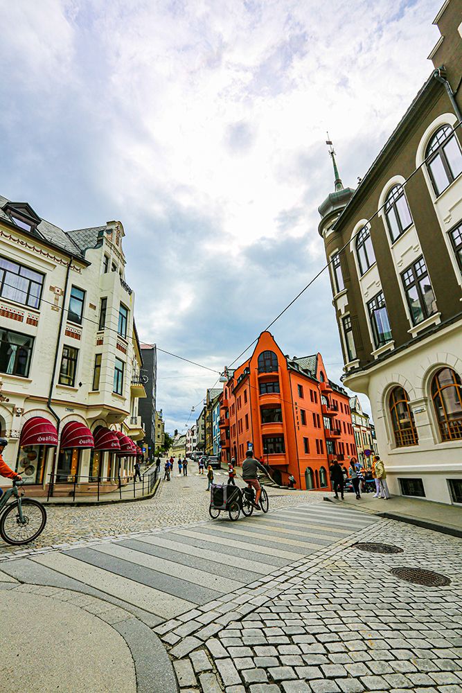 Alesund, Norway. Colorful Art Nouveau buildings. art print by Jolly Sienda for $57.95 CAD
