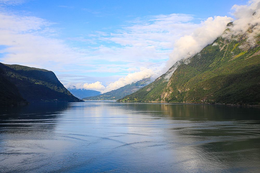 Skjolden Norway. Norwegian Fjords, waterways, cruising the Norwegian Fjords, art print by Jolly Sienda for $57.95 CAD