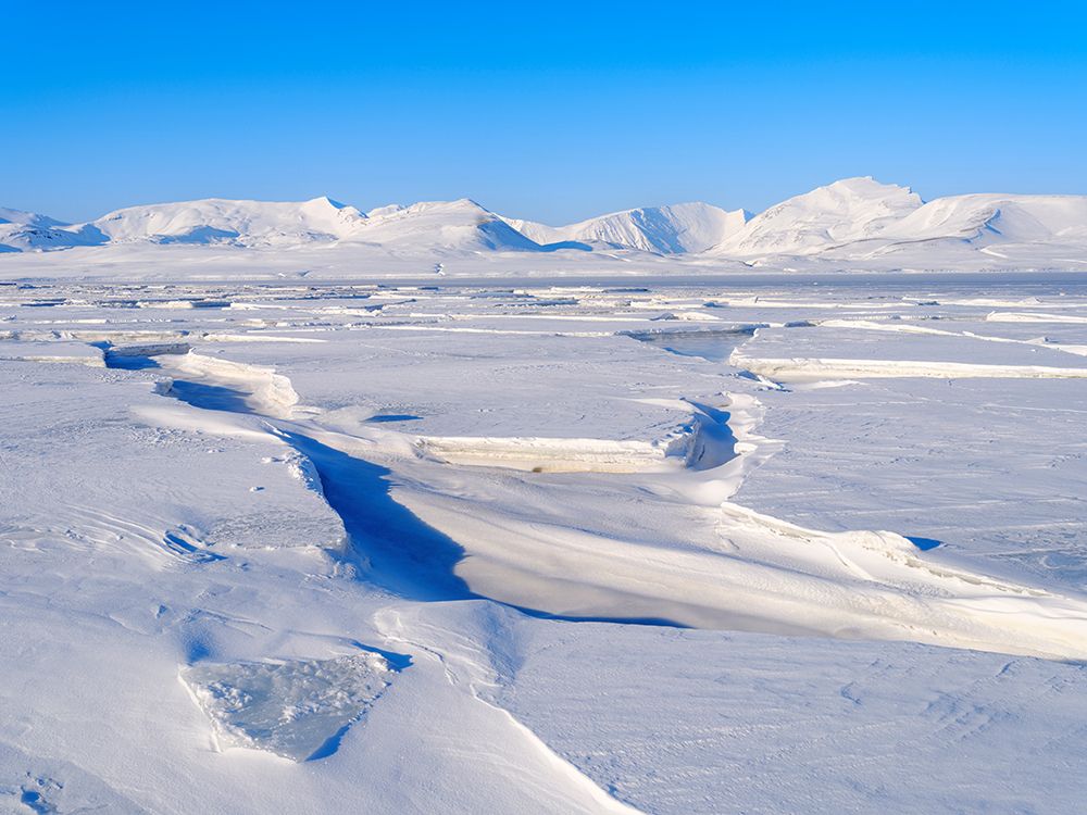 Landscape at frozen Gronfjorden-Island of Spitsbergen Arctic region-Scandinavia-Norway art print by Martin Zwick for $57.95 CAD