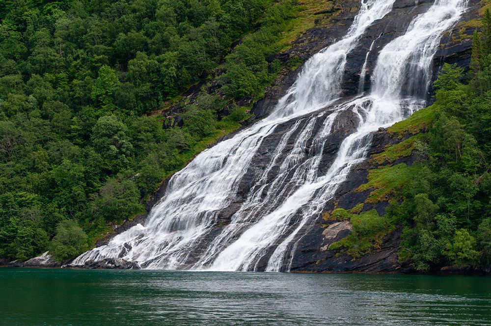 Seven Sisters waterfalls plunges off sheer cliffs into Geirangerfjord-Norway art print by Sergio Pitamitz for $57.95 CAD