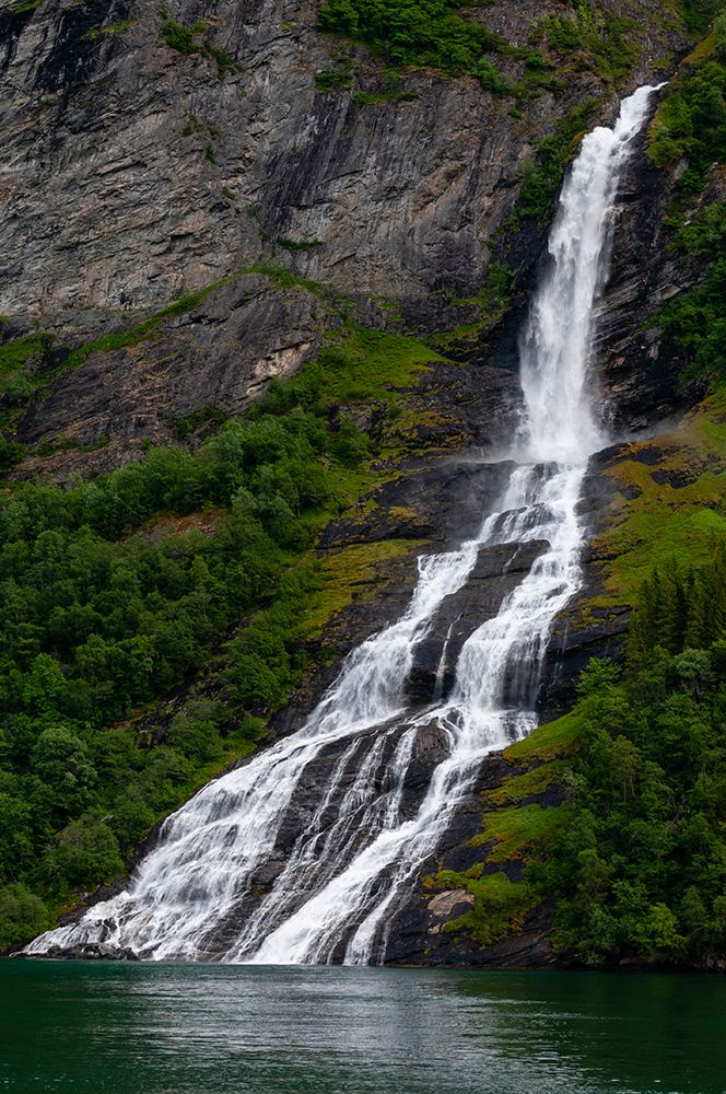 Seven Sisters waterfalls cascades off sheer cliffs into Geirangerfjord-Norway art print by Sergio Pitamitz for $57.95 CAD