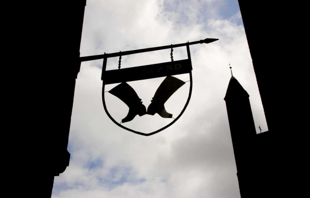 Poland, Gdansk Silhouette of shop sign art print by Nancy, Steve Ross for $57.95 CAD