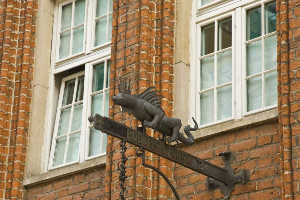 Poland, Gdansk Detail of restaurant sign art print by Nancy, Steve Ross for $57.95 CAD