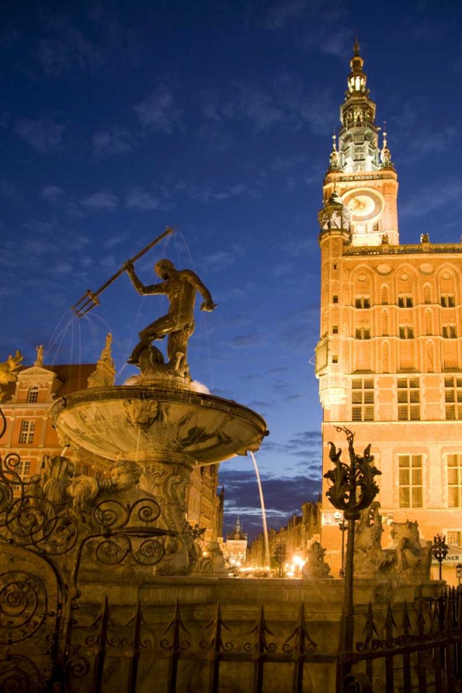 Poland, Gdansk Neptune statue in fountain art print by Jim Zuckerman for $57.95 CAD