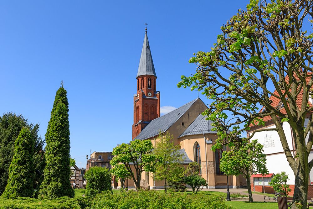 Poland, Zlocieniec (Falkenburg in German). Church of the Assumption of the Blessed Mary. art print by Emily M. Wilson for $57.95 CAD