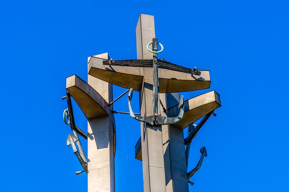 Three Crosses Monument, Solidarity Square, Gdansk, Poland. Solidarity Strike led to Polish freedom. art print by William Perry for $57.95 CAD