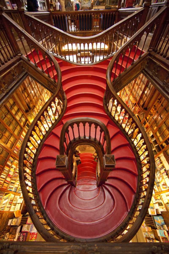 Portugal, Porto Stairway in Lello Book Store art print by Jim Zuckerman for $57.95 CAD