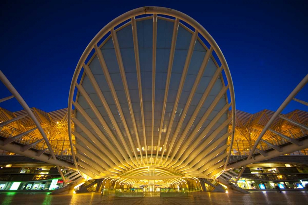 Portugal, Lisbon Oriente Train Station at night art print by Jim Zuckerman for $57.95 CAD