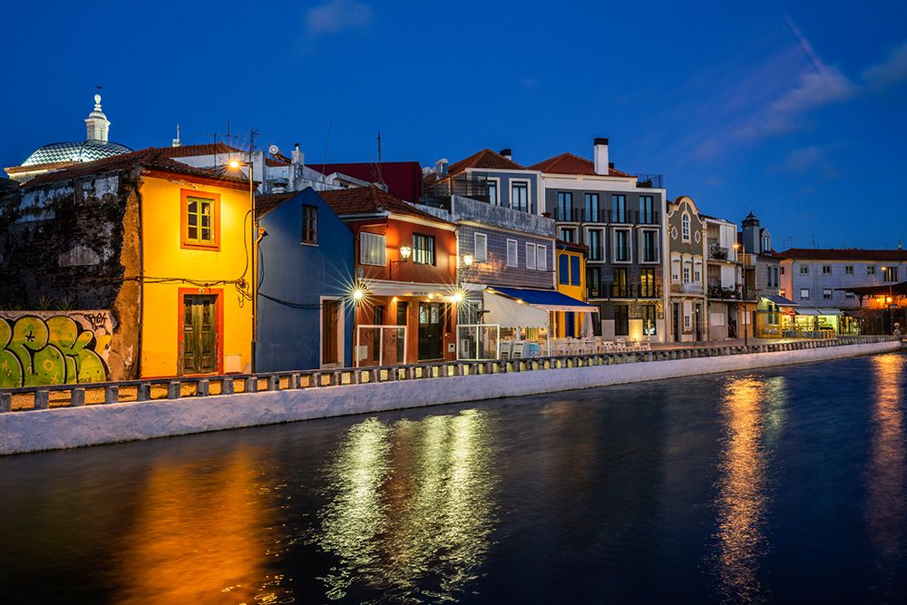 Europe-Portugal-Aveiro-Sunset on buildings and canal art print by Jaynes Gallery for $57.95 CAD