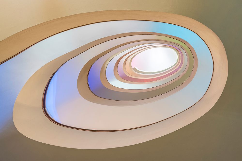 Europe-Portugal-Porto-Spiral staircase in hotel art print by Jaynes Gallery for $57.95 CAD