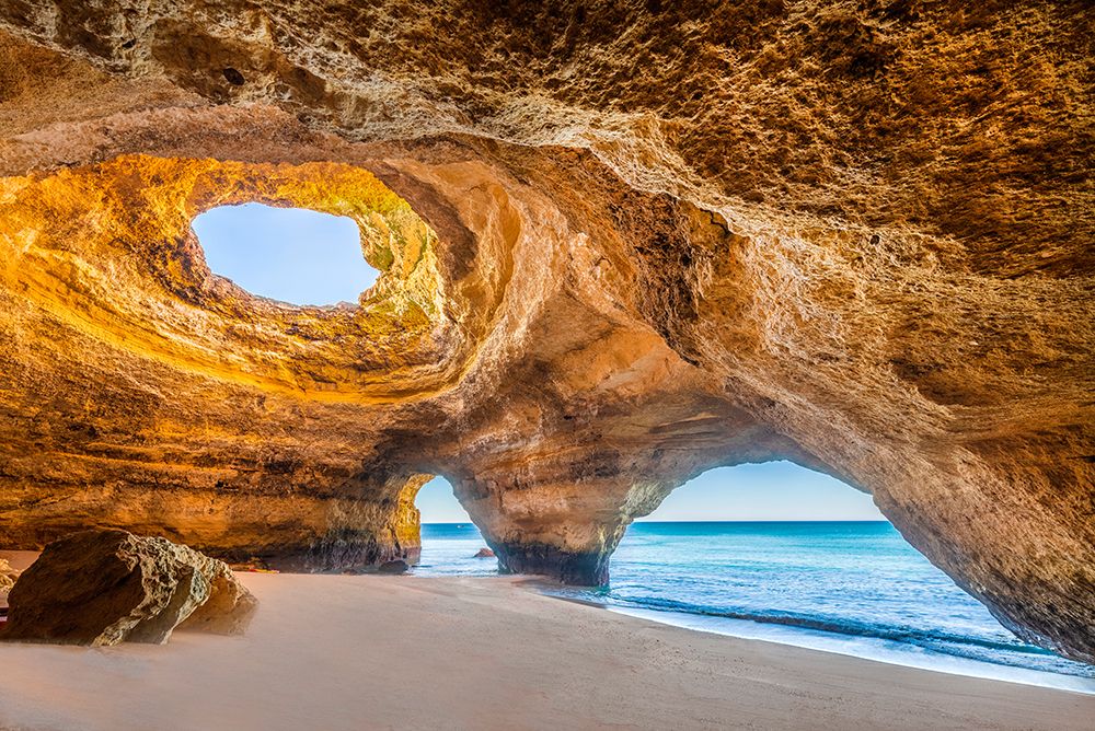 Portugal-Benagil. Beach and sea cave. art print by Jaynes Gallery for $57.95 CAD