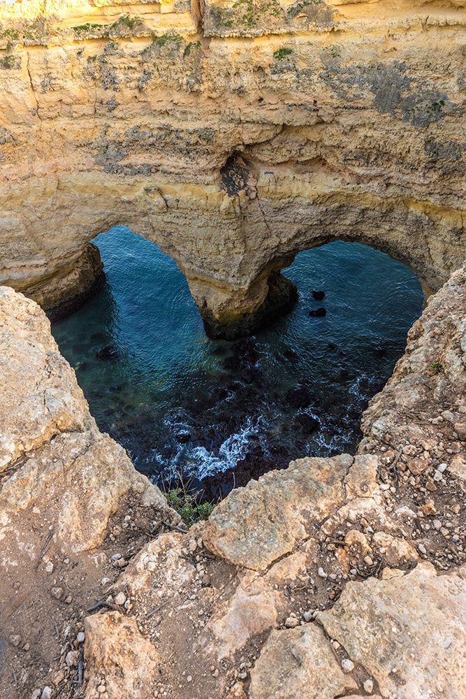 Portugal. Heart-shaped rock design on shore. art print by Jaynes Gallery for $57.95 CAD