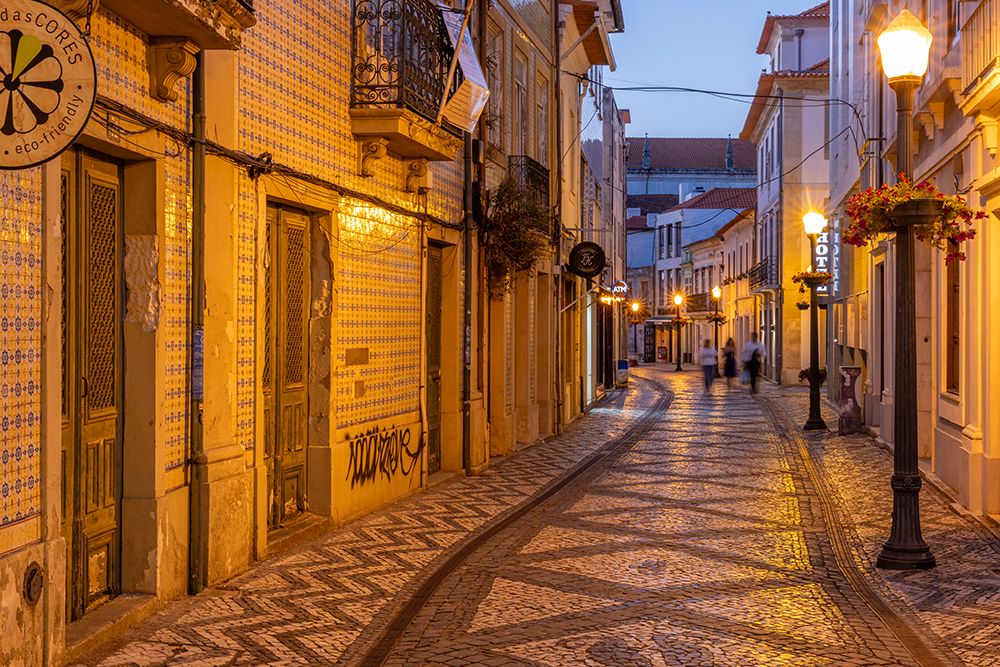 Rua da Coimbra street scene in Aveiro, Portugal art print by Chuck Haney for $57.95 CAD