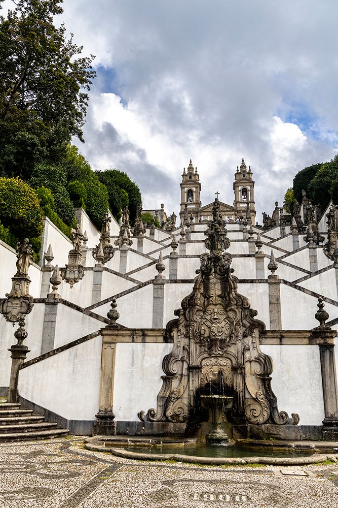 Bom Jesus do Monte, Catholic shrine with a baroque stairway climbing 116 meters, Braga, Portugal art print by Chuck Haney for $57.95 CAD