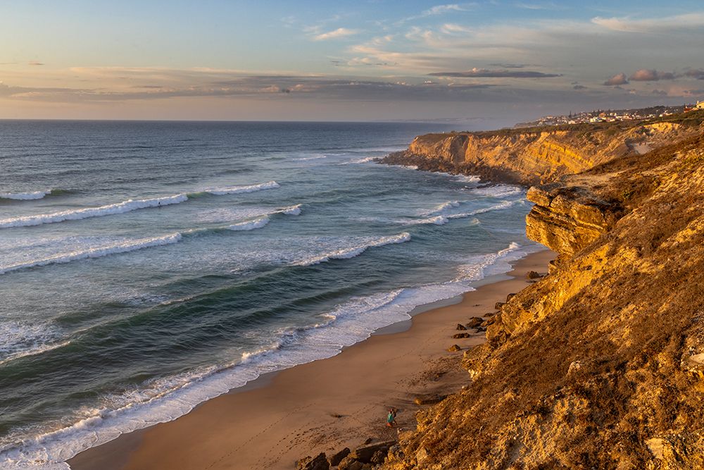 Cliffs over beach at Colares, Portugal art print by Chuck Haney for $57.95 CAD