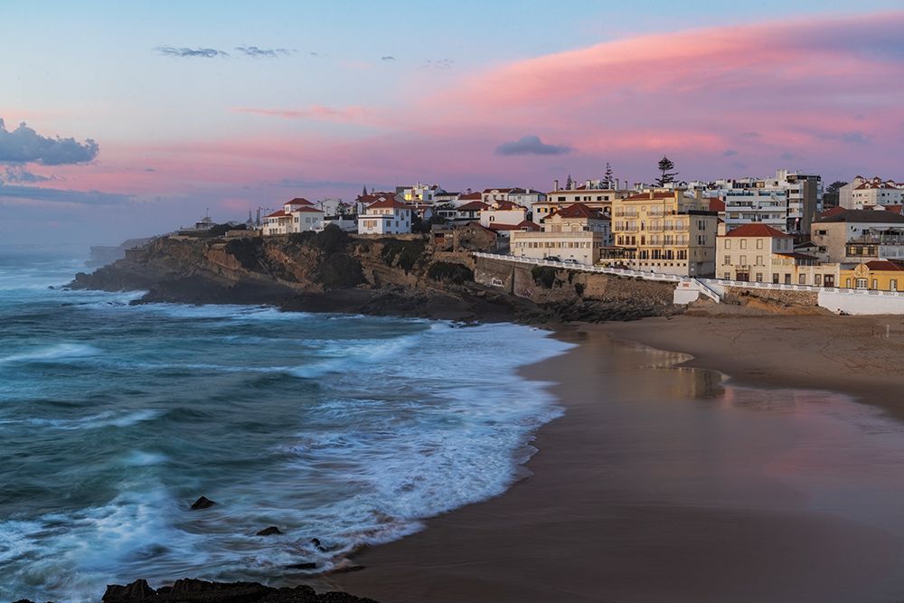 Sunset hour over the beach at Praia das Macas near Colares, Portugal art print by Chuck Haney for $57.95 CAD