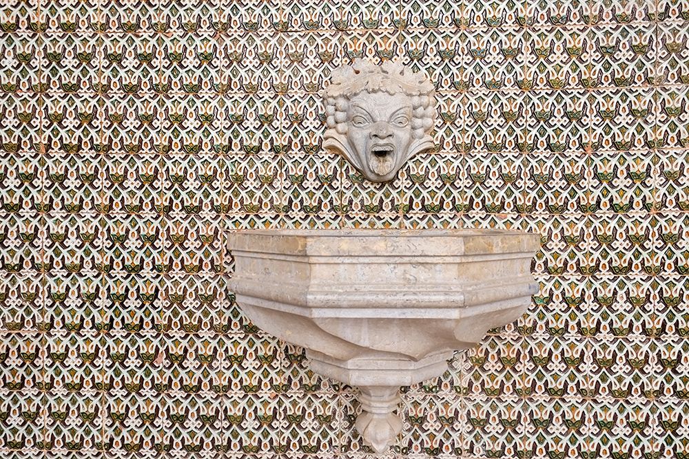 Cascais-Portugal Geometric patterned Portuguese tiles art print by Julien McRoberts for $57.95 CAD