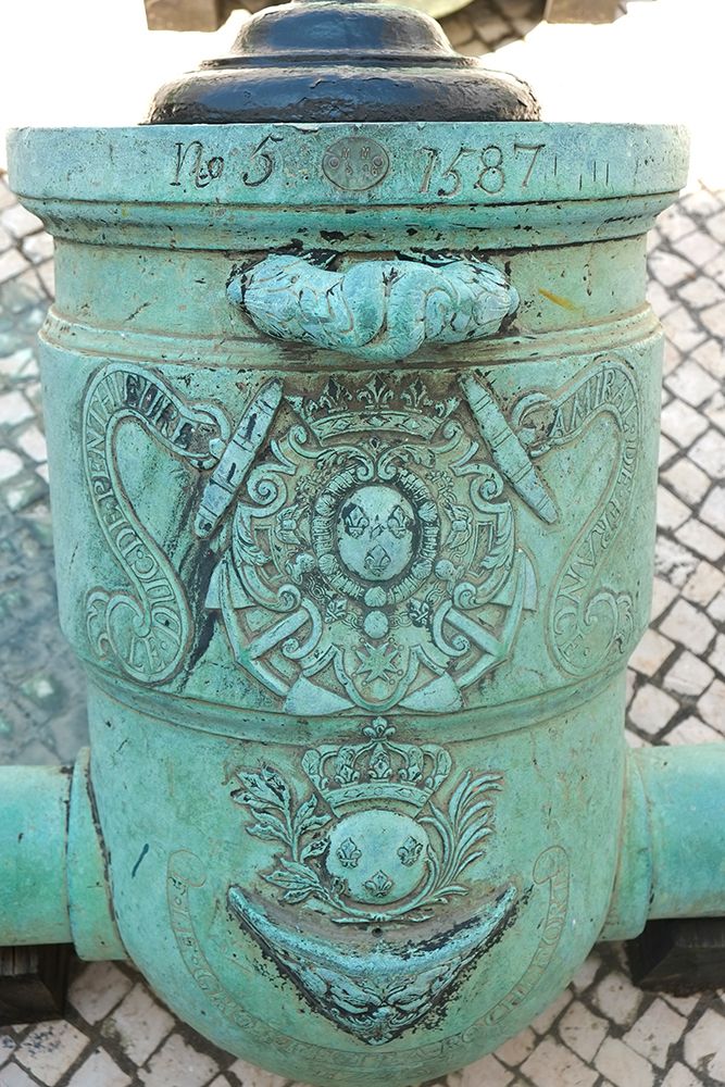 Lisbon, Portugal. Detail of old canon. art print by Julien McRoberts for $57.95 CAD