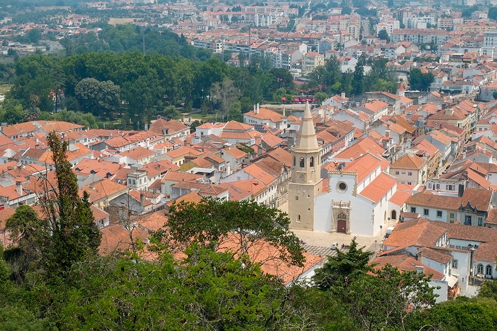 Tomar, Portugal. View of the village rooftops from the Tomar castle. art print by Julien McRoberts for $57.95 CAD