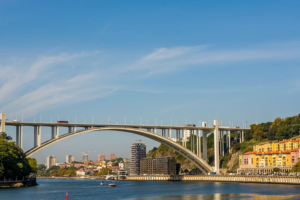 Arrabida Bridge (Ponte da Arrabida) over the Douro River, Porto, Portugal. art print by Michael DeFreitas for $57.95 CAD