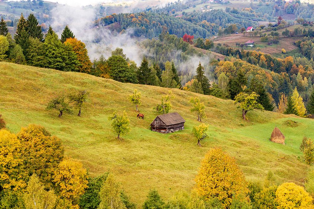 Romania-Transylvania Colorful-white mountain landscape art print by Emily M. Wilson for $57.95 CAD