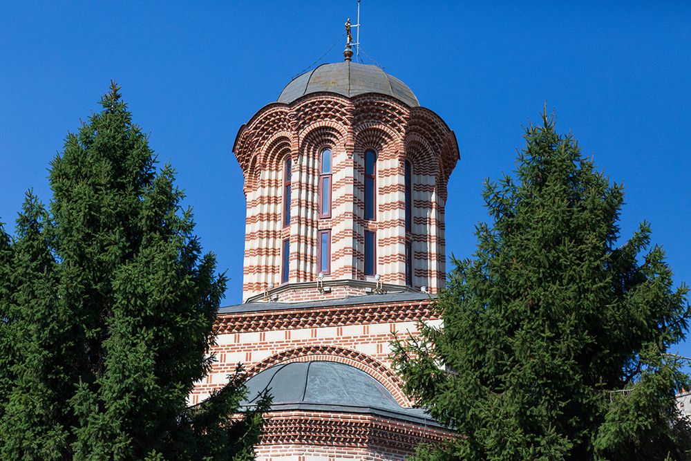 Romania, Bucharest. Stavropoleos, Eastern Orthodox monastery for nuns, built in Brancovenesc style. art print by Emily M. Wilson for $57.95 CAD